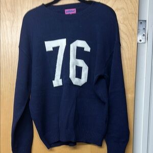 Edikted Blue and White Crew Neck Sweater